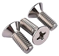 Vista 19 de 20 piezas de tornillos de máquina Phillips de cabeza avellanada plana de 1/4-20 x 1-1/2" UNC, acero inoxidable 304 18-8, rosca completa, rosca gruesa