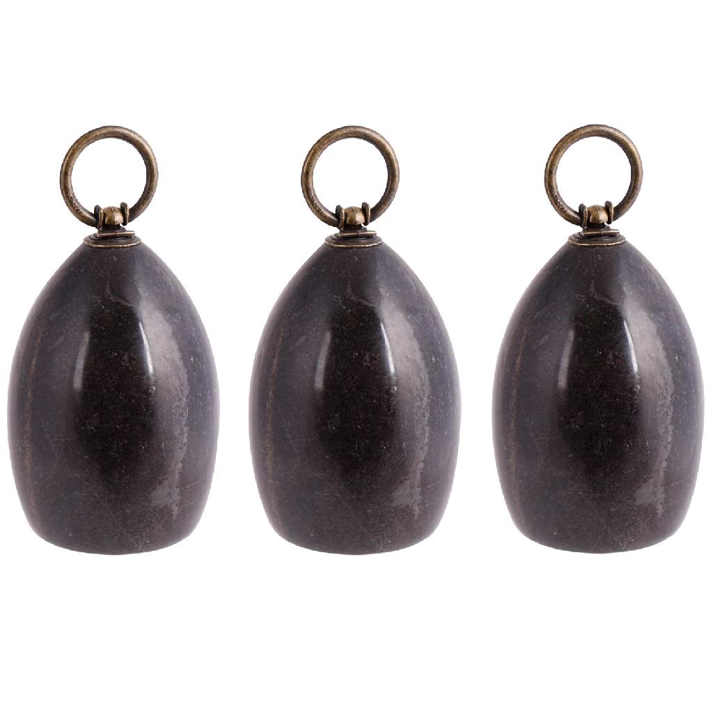 Dibor - Black Set Of 3 Heavyweight 2Kg Non Slip Marble Finish Doorstop Weights (Black)