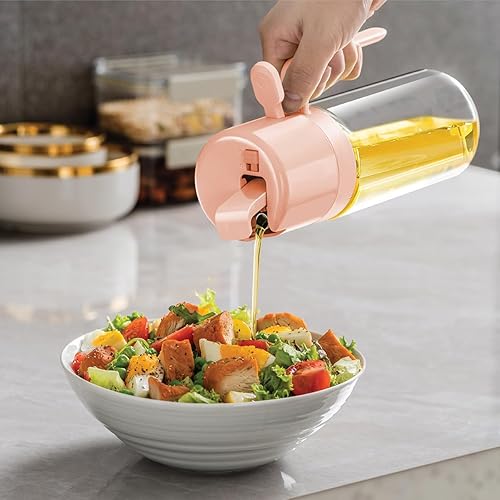 Miniatura 6 de Glad Dispensador de aceite 2 en 1, 18.6 oz18.6 fl oz, pulverizador de aceite de oliva para cocinar, verter aderezos para ensaladas y asar a la