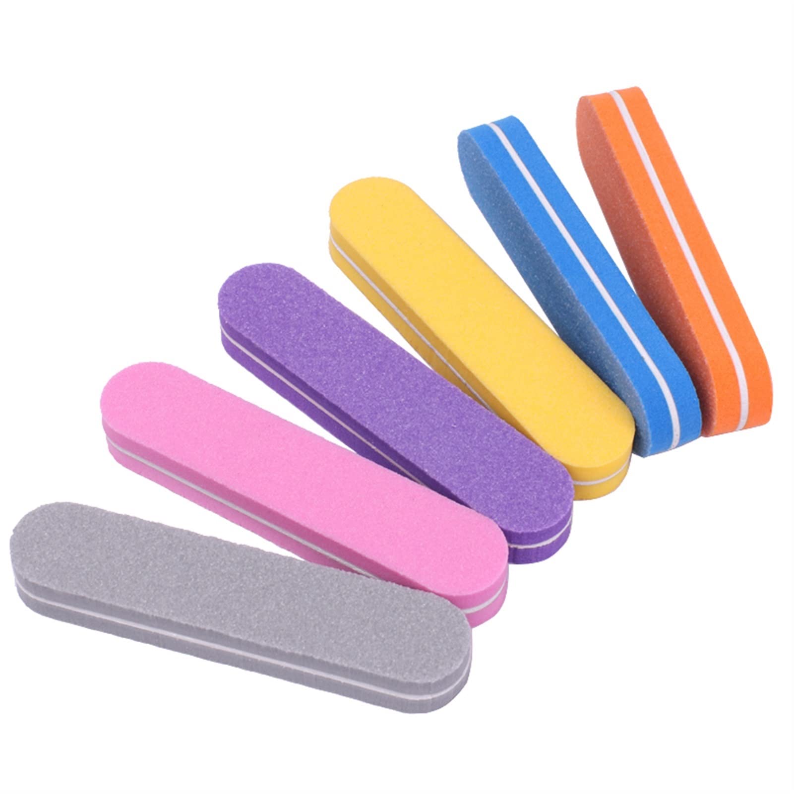 Lima per unghie, buffer per unghie, Mini lima for unghie in spugna di colore misto da 200 pezzi, 100/180(Blauw)