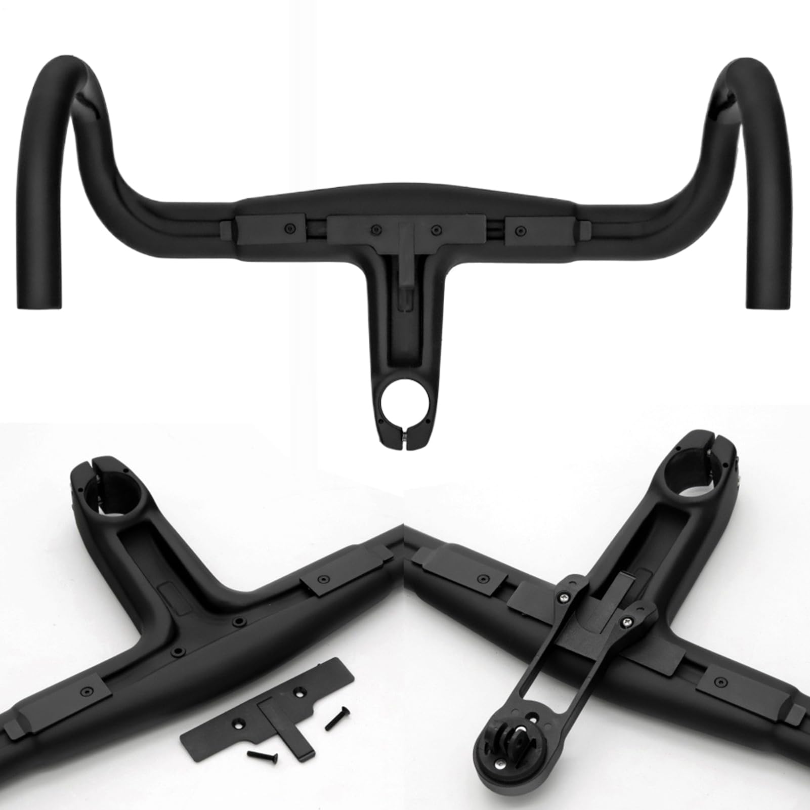 Vorbau integrierter Lenker Carbon Lenker Integriert | Ergonomisches Stossdämpfendes Fahrradzubehör für Jugendliche Erwachsene