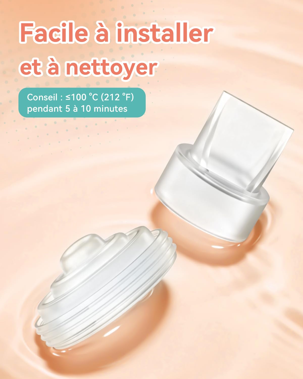 Clapet Anti-Retour Diaphragme Silicone Pièces Rechange Compatible Tire-Lait Momcozy M5 - Lot de 6