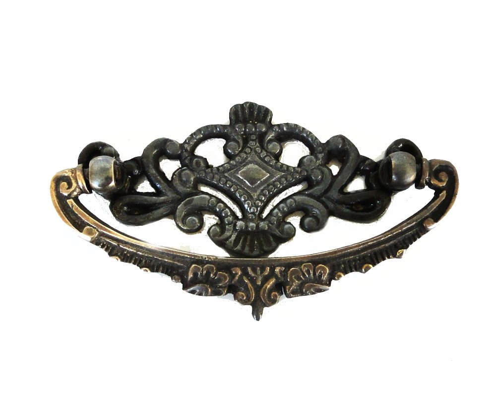 Crown Cabinet or Dresser Pull in Solid Brass (Bronze)