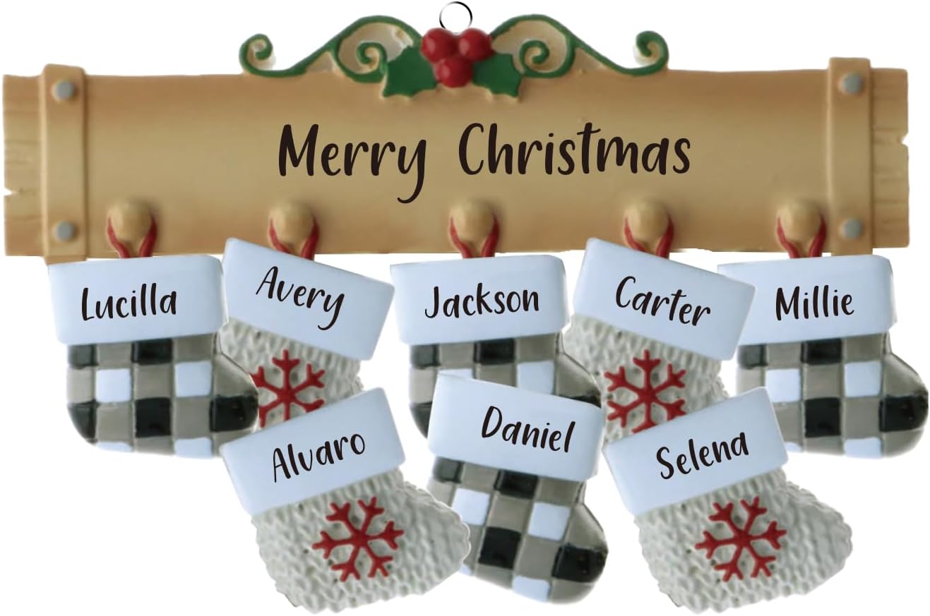 Sparklejewel Personalized Ornaments 2023 Family of 2/3/4/5