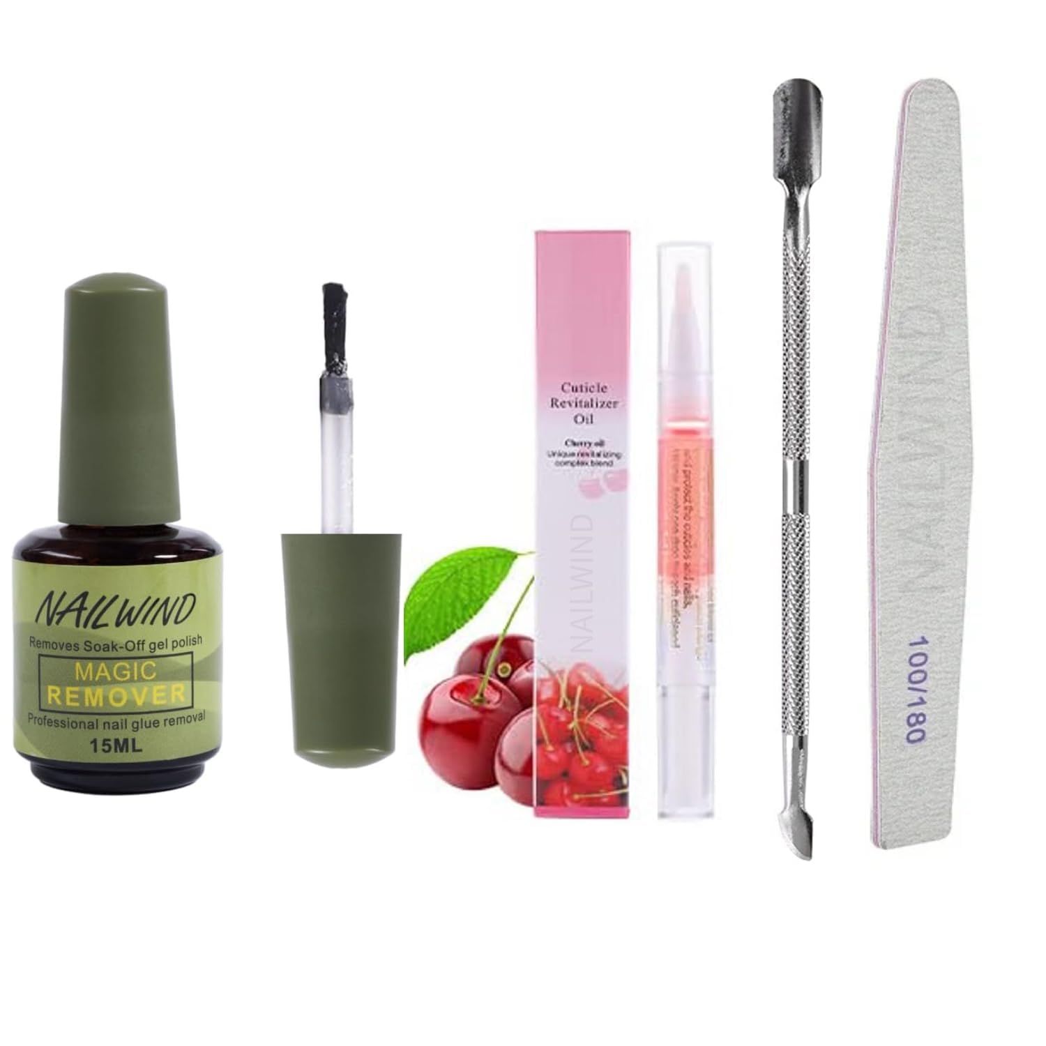 Rubyface 4 in 1 Beginner's Nail Polish Remover Set | Gel Nail Polish Remover 15 ml | Step Buffer and Cuticle Oil - Cuticle Pusher | Magic Remove Soak-Off Gel Polish | Peel Off In 2-5 Minutes, No Need for Foil, Soaking or Wrapping-picture-32
