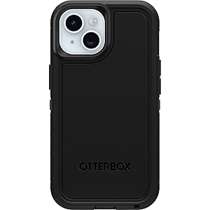 OtterBox iPhone 16e, 15, 14, & 13 Defender Series XT Case - Black, screenless, Rugged, Snaps to MagSafe, Lanyard Attachment