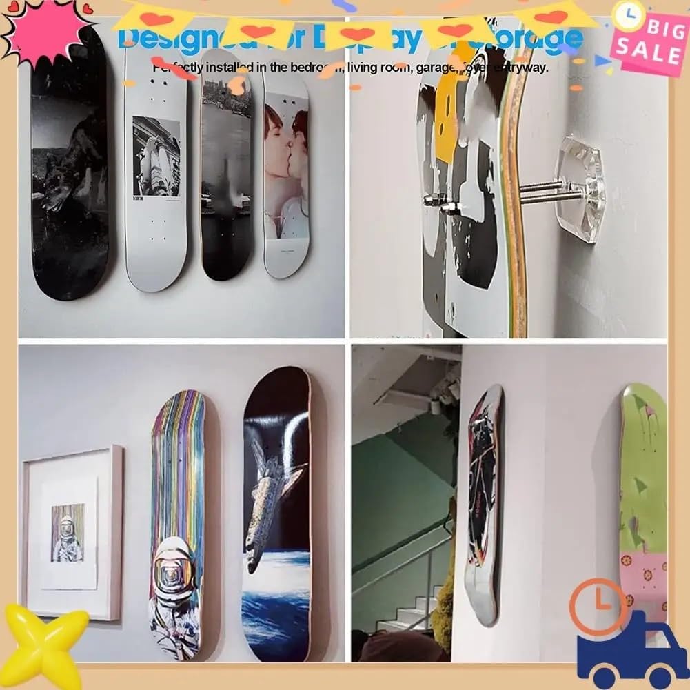 Skate Board Wall Mounts 10pcs Skateboard Rack Outdoor Sports Deck Longboard Storage Home Wall Mount