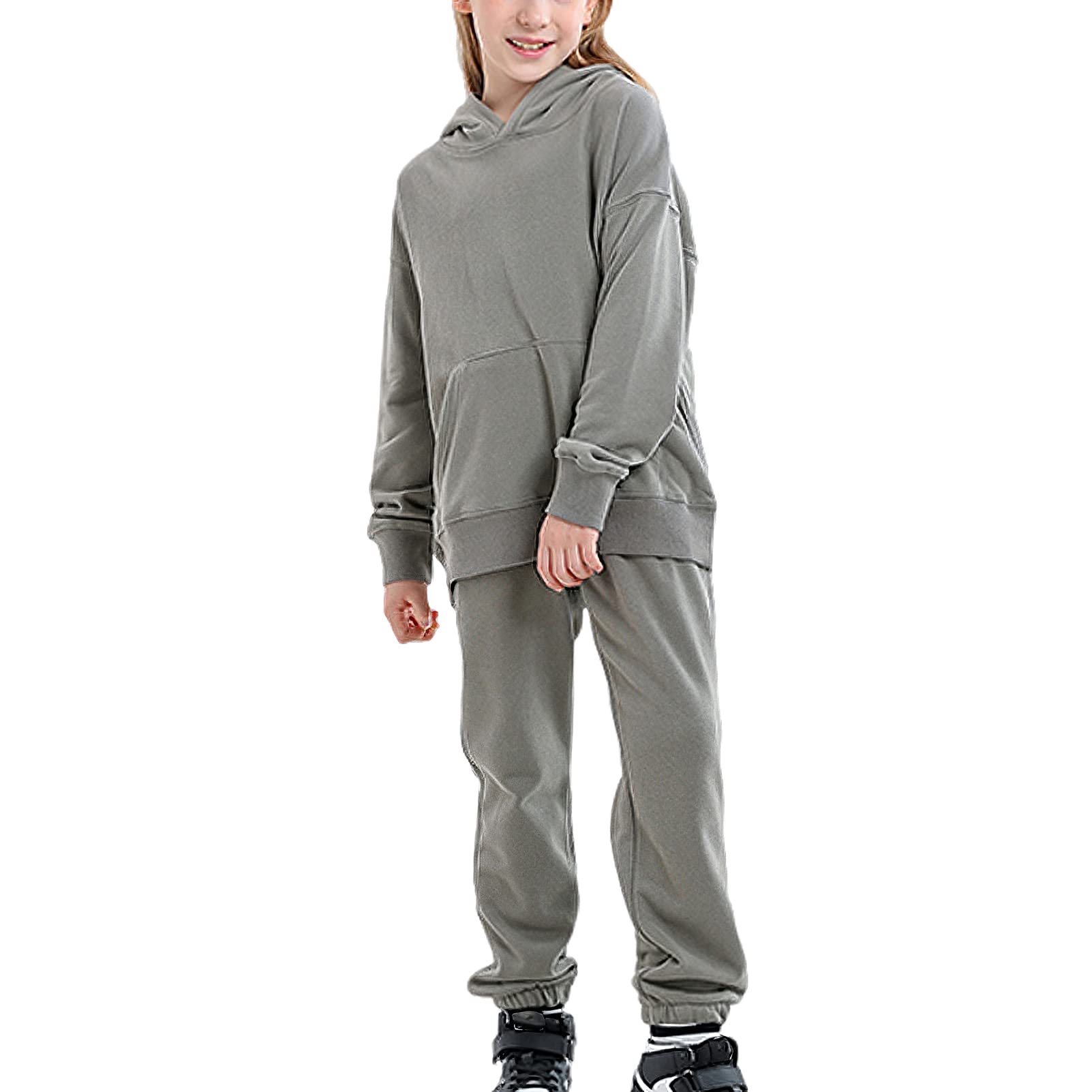 amropi Jungen Hoodie Trainingsanzug Kapuzenpullover Sweatshirt und Jogging Hose Kleidungsset für 3-12 Jahre