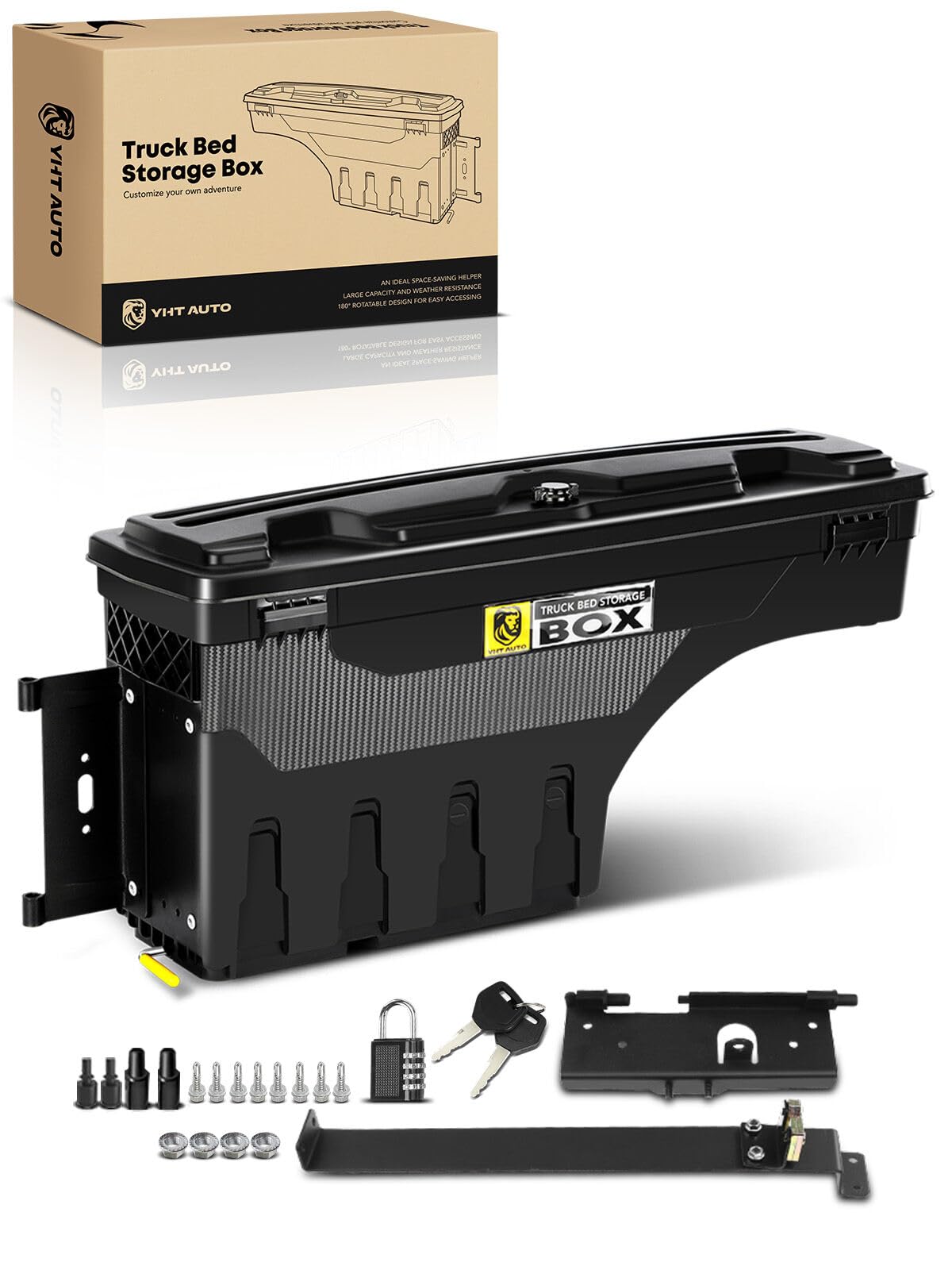 YHTAUTO Truck Bed Storage Tool Box Lockable Compatible with 2005-2021 Nissan Frontier, 2004-2015 Titan, Driver Side, Not fit for UTILI-Track System,