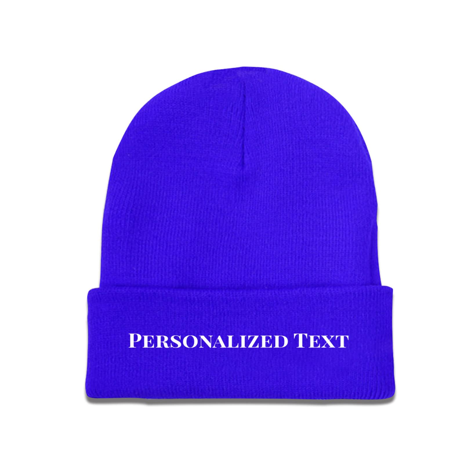 Miujonvy Custom Beanie Slouch Blue Beanie Personalized Text Warm Beanie Cap