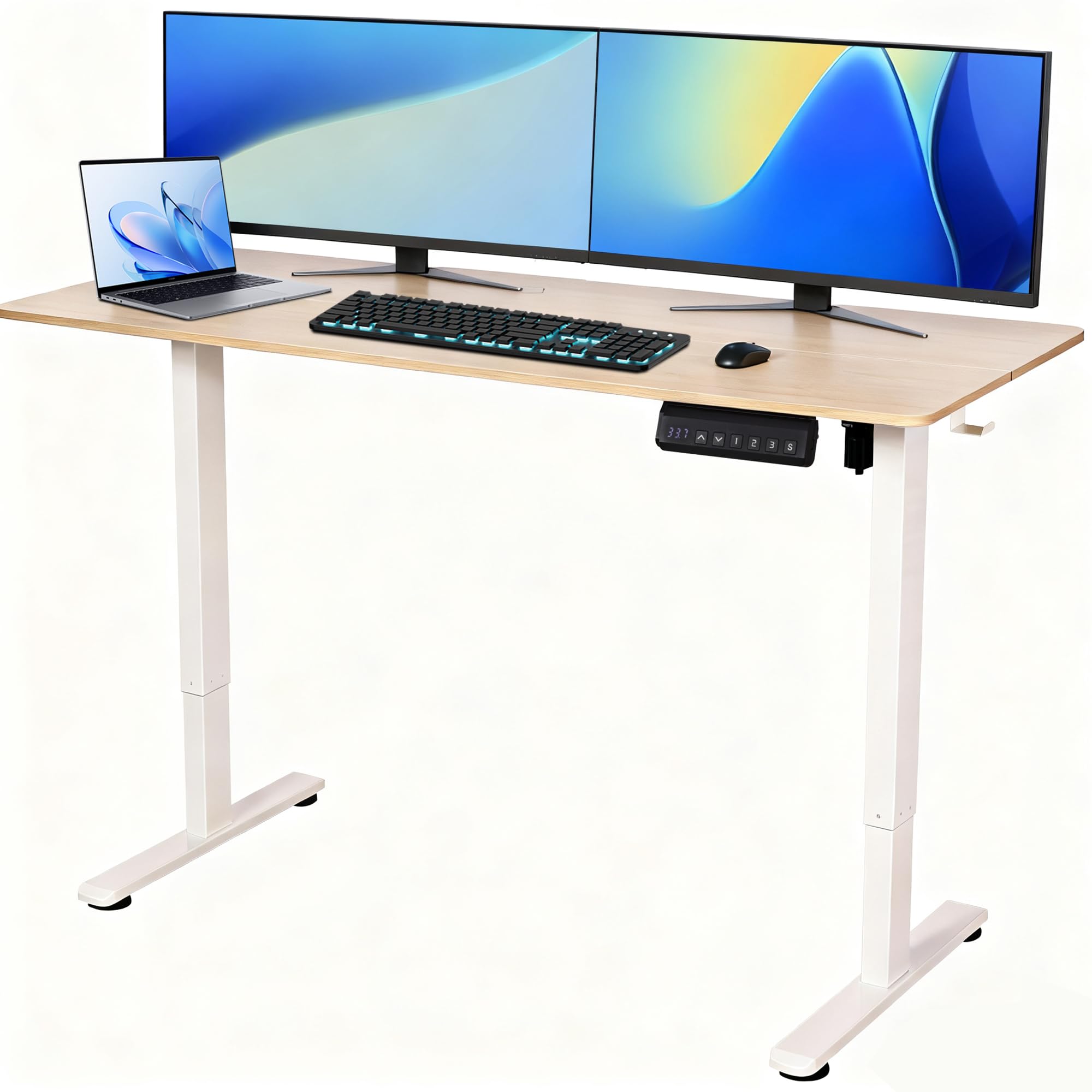 47x24 Standing Desk Height Adjustable Electric Stand up Desks for Home Office Computer Sit Stand Desk with Two-Piece