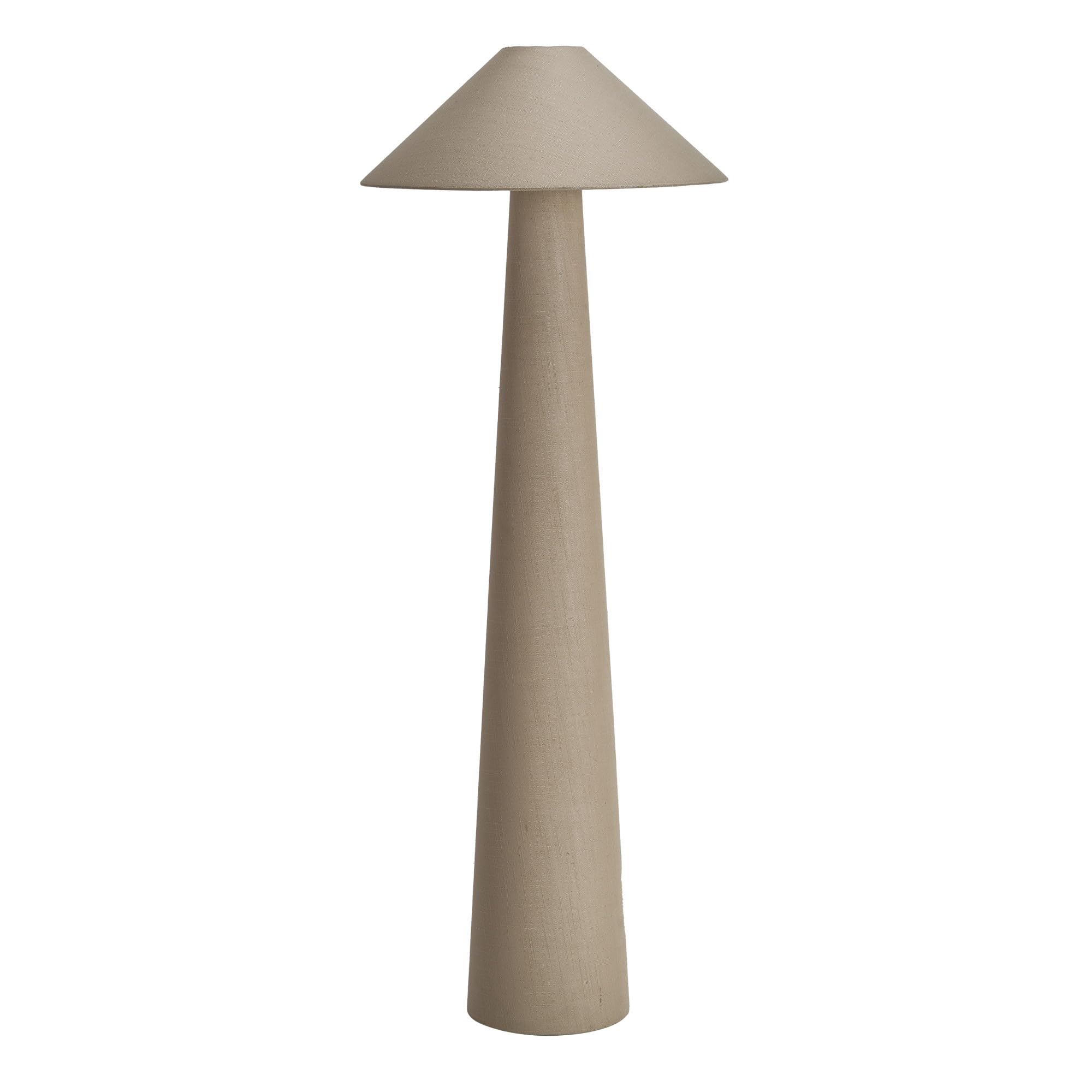 Bloomingville Tall Linen Floor Lamp with Shade and Inline Foot Switch, Natural