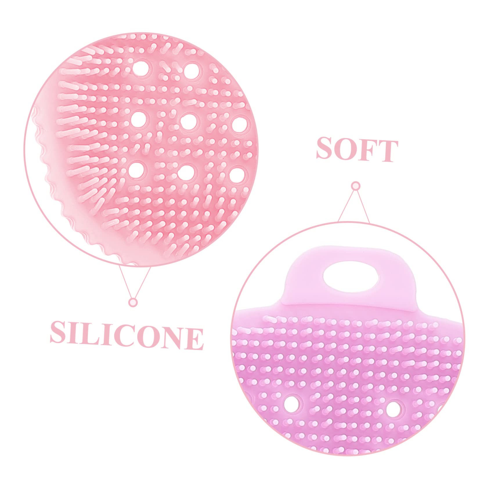 Mobestech 8piezas Cepillo Exfoliante De Silicona Para Cuerpo y Cabello De Masajeador De Cabelludo Para Limpieza Suave y Eficaz Para y Baño