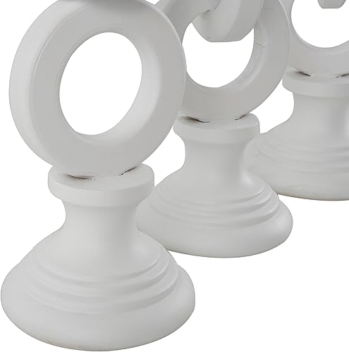Miniatura 4 de Candelabro de madera blanca con eslabones de cadena (juego de 3) Madera