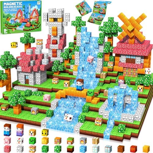 Subtail 216PCS Magnetische Bausteine Kreatives Spielzeug Set ab 3-9 Jahren | Magnetbausteine mit verstaubarer Aufbewahrung, Magnetische Bauwelt Spielzeug, Geschenk für Halloween un