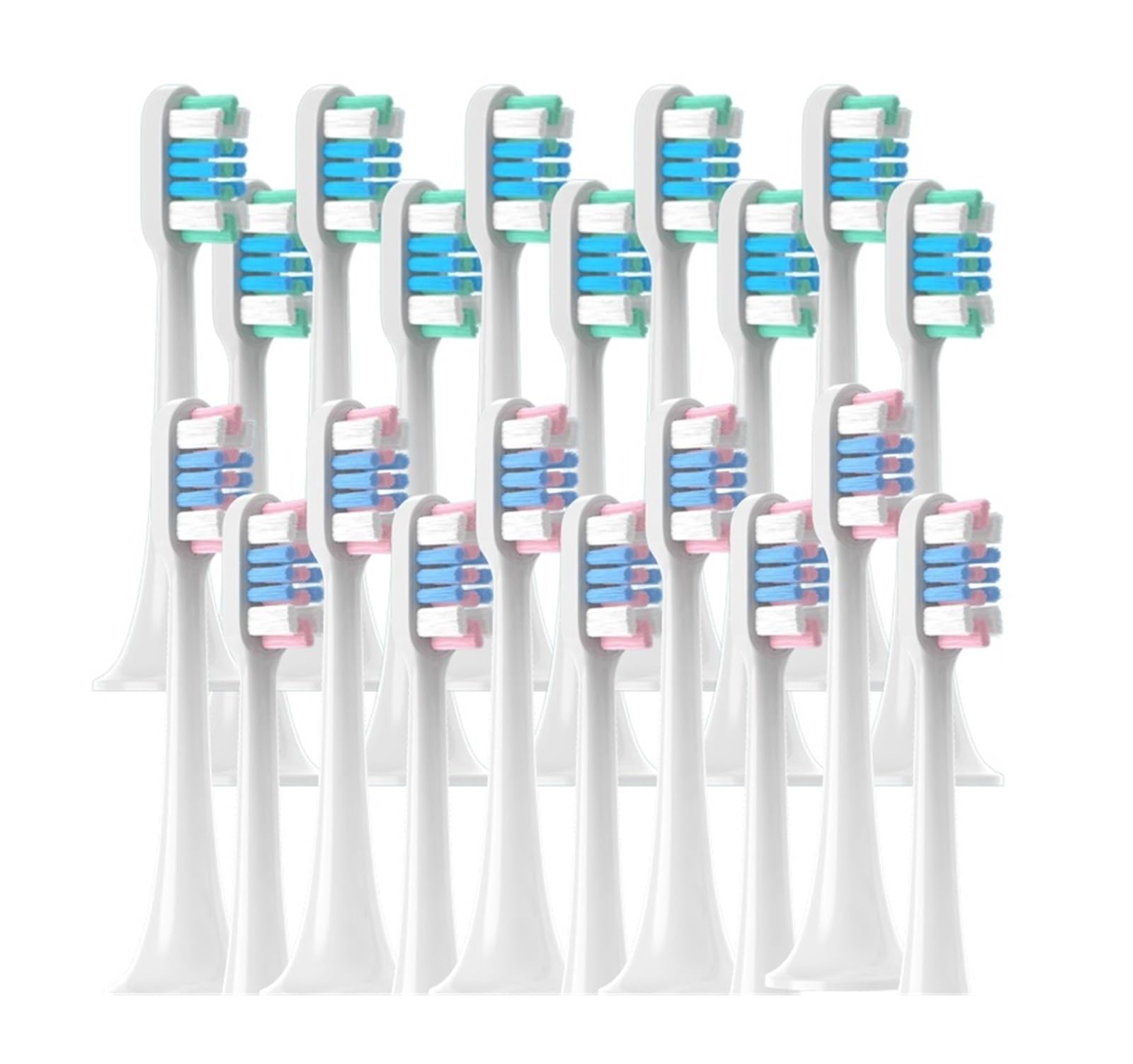 Cabezales de repuesto for cepillos dientes eléctricos, compatibles con T300/T500/T700, 20/50 Uds(50WhiteGreenBlue)