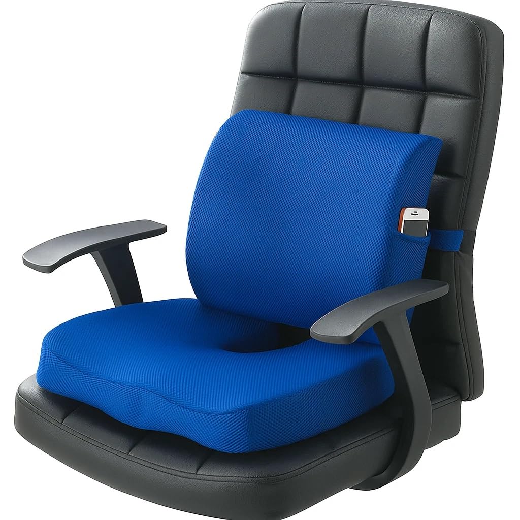 Coussin lombaire contre le mal de dos sur votre chaise de bureau ou en voiture