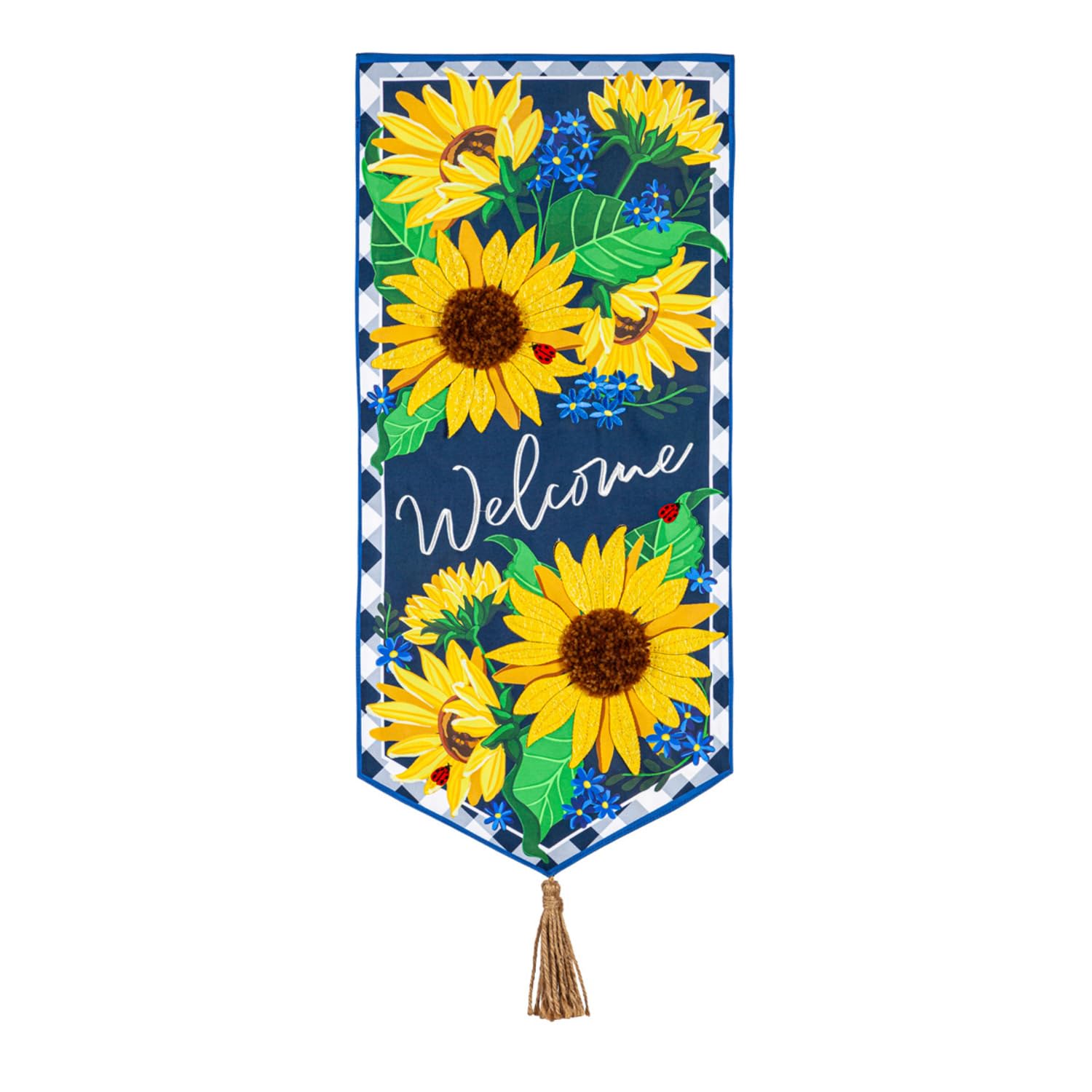 Evergreen Flag Sunflower Welcome Everlasting Impressions Textile Door Décor | Garden Flag 12x18 double sided | Summer Garden Flags For Outside | Welcome Garden Flag Outdoor Décor for Yard Porch Garden