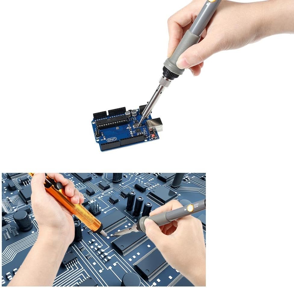 Soldering Iron Kit，Welding Kit Best for Electric and Variously Repaired Usage Portable Home Work Soldering Accessories Set with PU bag (EU plug)