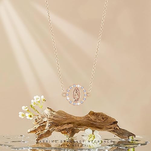 Miniatura 6 de 72 piezas de diamantes de imitación esmaltados con diseño religioso de la Virgen María, con conector de eslabones de Nuestra Señora, colgante de