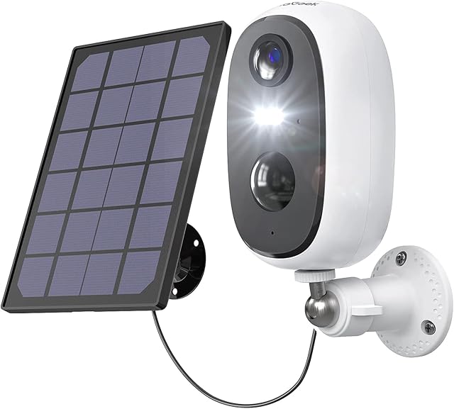 ieGeek 2K Solar Security Camera Outdoor Wireless - 3MP Color Night Vision Battery Powered CCTV Camera System with Solar Panel, Motion Detection WiFi Home IP Camera, IP65,Siren,Video Record,2-way Audio