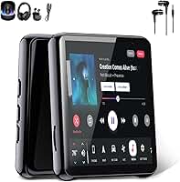 MP3 Player Bluetooth 5.0 MP3 MP4 Player Music com 2.4 Polegadas Tela Táctil, Alto-falante Embutido, Rádio FM Som sem Perdas, Gravação de Voz e Reprodução de Vídeo