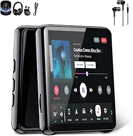 MP3 Player Bluetooth 5.0 MP3 MP4 Player Music com 2.4 Polegadas Tela Táctil, Alto-falante Embutido, Rádio FM Som sem Perdas, Gravação de Voz e Reprodução de Vídeo