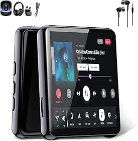MP3 Player Bluetooth 5.0 MP3 MP4 Player Music com 2.4 Polegadas Tela Táctil, Alto-falante Embutido, Rádio FM Som sem Perdas, Gravação de Voz e Reprodução de Vídeo