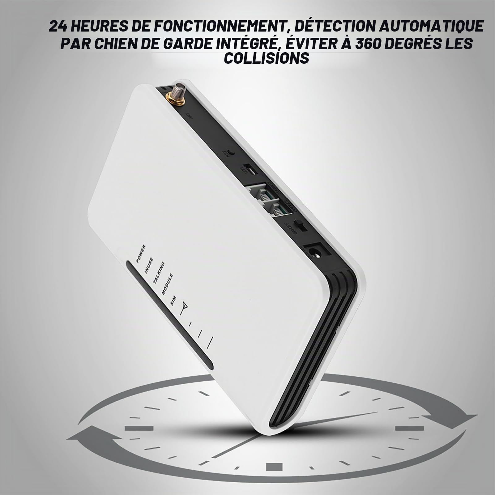 GSM passerelle analogique, terminal sans fil, module GSM Quadband 850/900/1800/1900 MHz, support de réception de téléphone fixe, réveil, boîte d'enregistrement (prise UE)