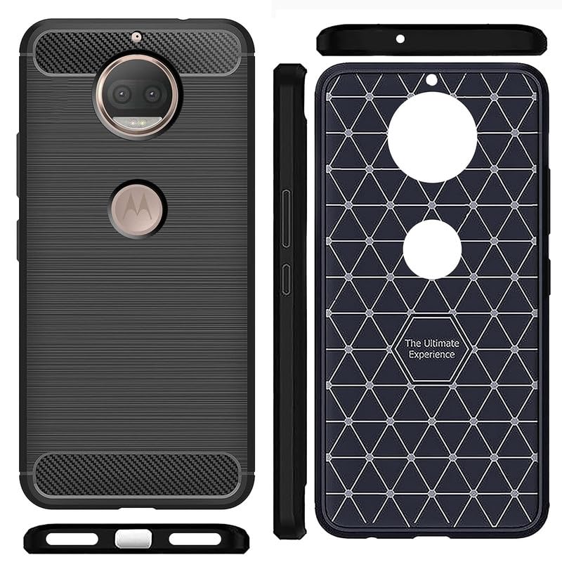 Image of Hybrid Carbon Fiber Back Case for Moto G5S Plus (Black)