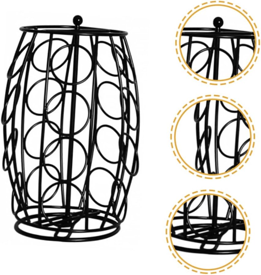 Rotatable Iron Coffee Pod Rack Coffee Capsules Storage Stand with 360° Swivel Function Space-saving Organizer for Kitchen Countertop
