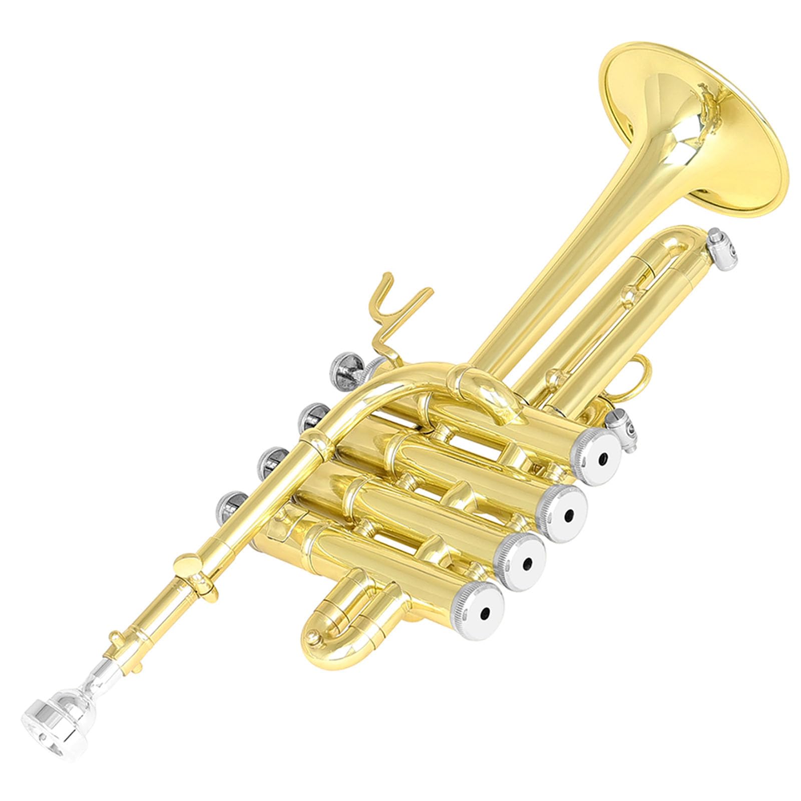 Standard Trompete, Taschentrompeten mit Mundstück, Handschuhe, Riemenetui, Messing Musikinstrument, dauerhafter Standard für Anfänger, komplett, inklusive Handschuhen, Stoffetui, ideal für neue