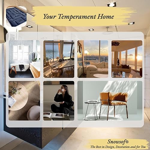 Miniatura 7 de Alfombras de baño de lujo, de 0.78 pulgadas de grosor, extra suaves, absorbentes, no se desprende, se lavan a máquina, alfombra de felpa lanuda