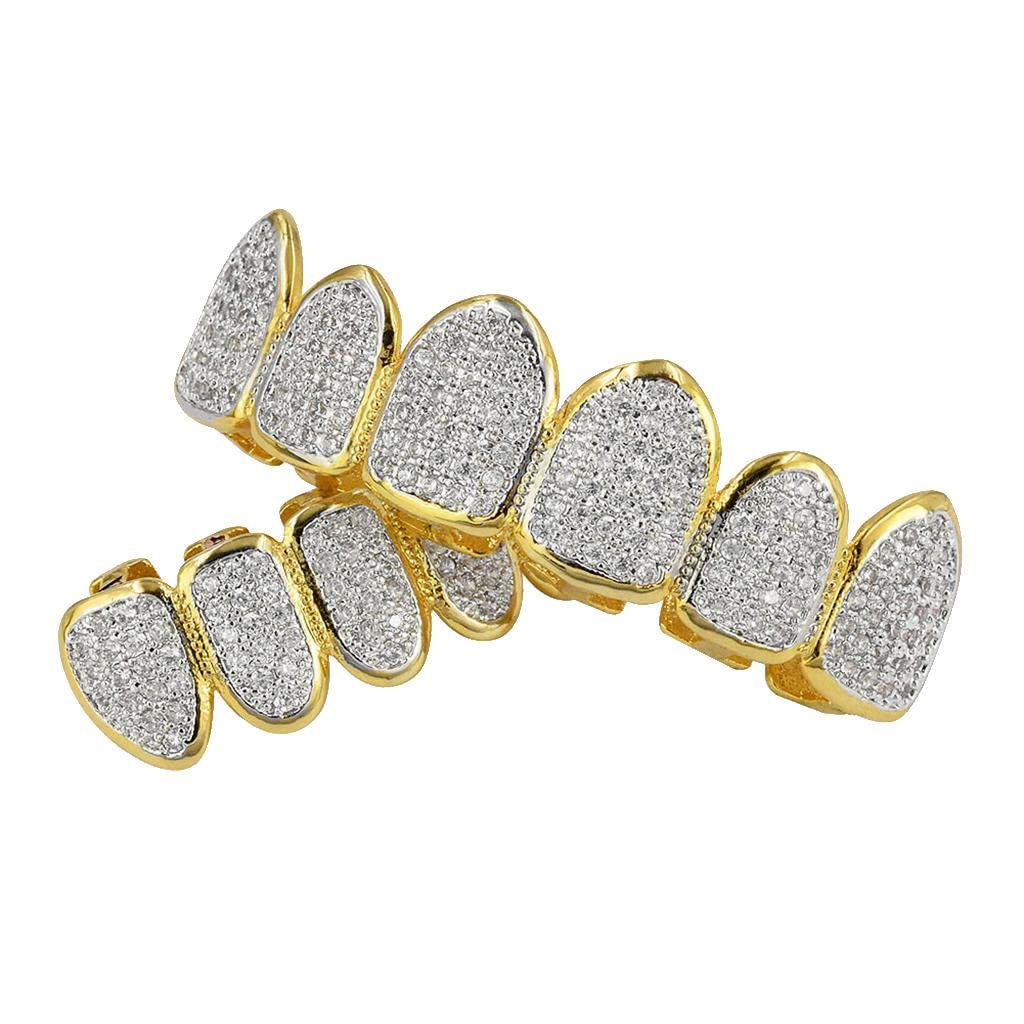 18K Gold Plated Micro Pave Top Bottom CUSTOM GRILL SET Mouth Teeth Grill #2 |Jewelry & Watches | Fashion Jewelry | Body Jewelry | Grillz Dental Grills-image-26
