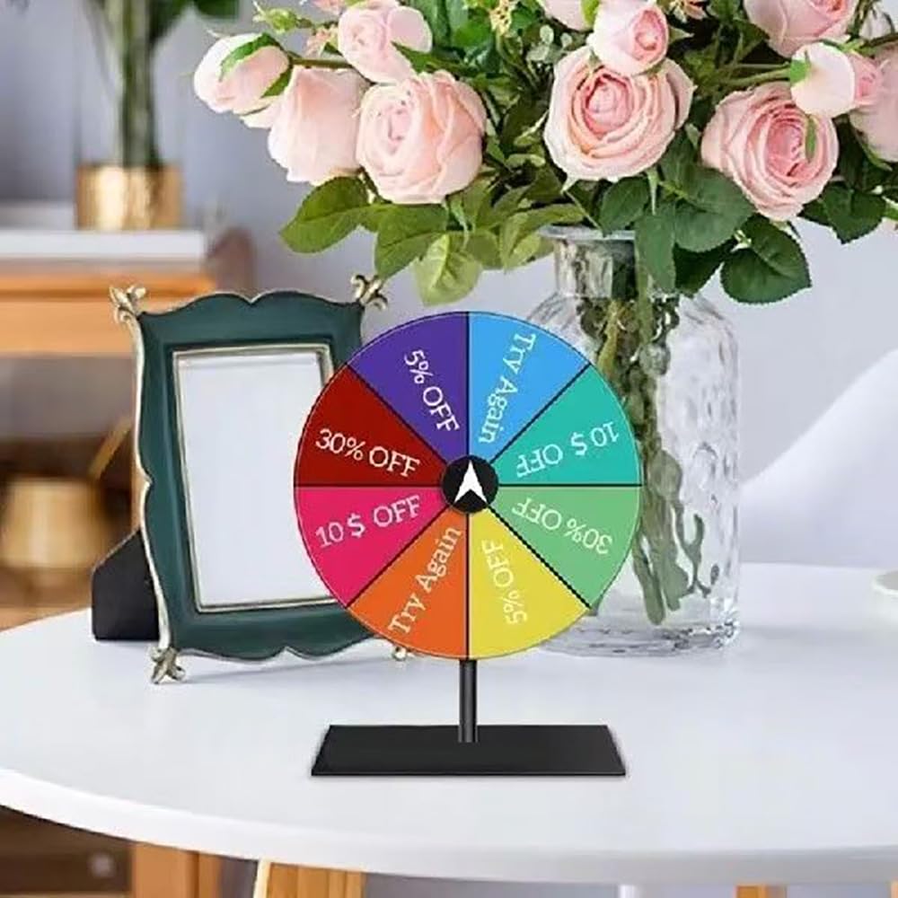 Rueda De La Fortuna Ranuras Rueda De Premio con Soporte Personalizables Ruleta De La Suerte para Carnavales, Juego, Actividades