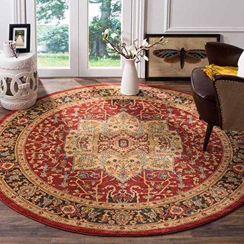 Tapete redondo SAFAVIEH 3' diseño tradicional oriental miniatura 1
