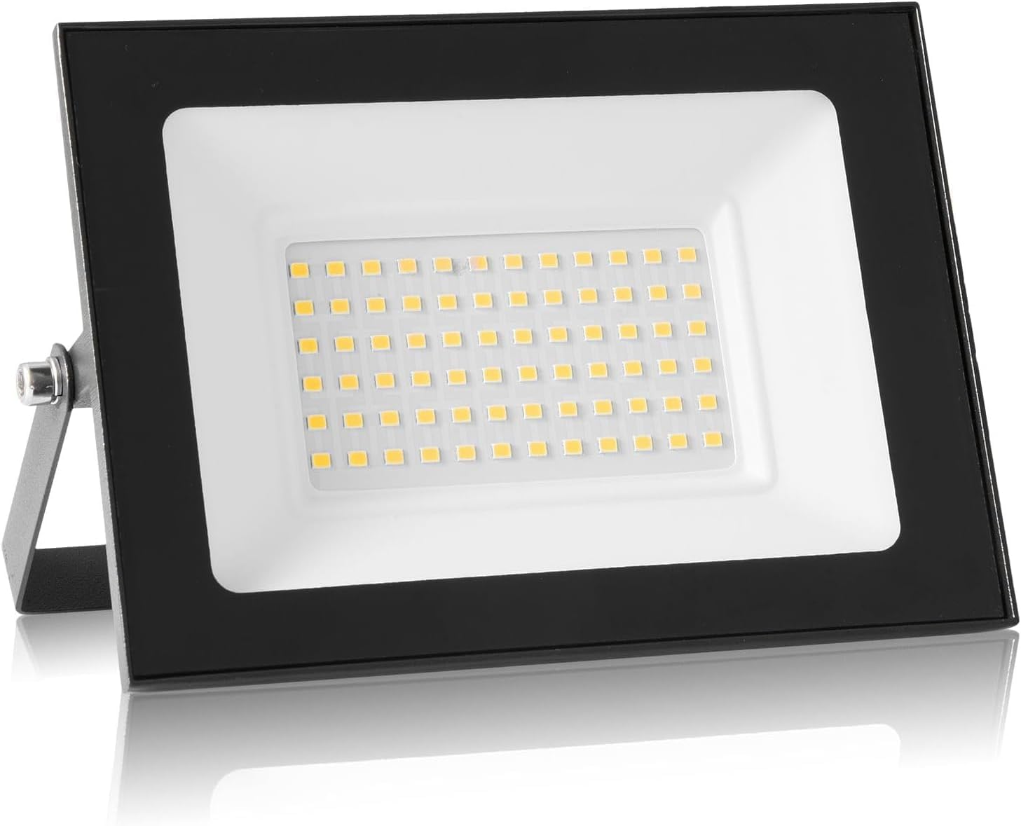 SOBROVO 50W LED Floodlight Outdoor, 5000LM, 3000K Cool White, IP65 Waterproof, Adjustable 180° Bracket, Security Light for Garden, Garage, Yard, NO Plug(Black)
