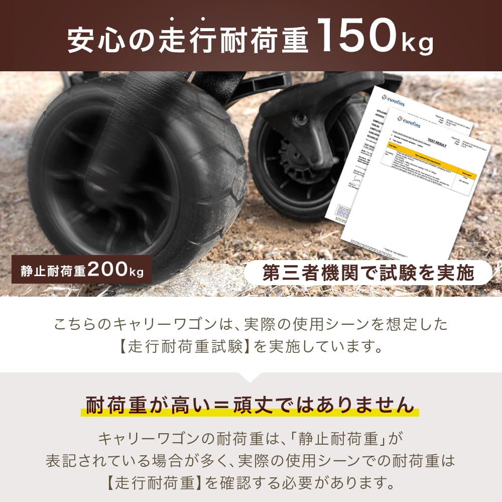Amazon.co.jp: ENDLESS-BASE キャリーワゴン 大容量200L 耐荷重150kg
