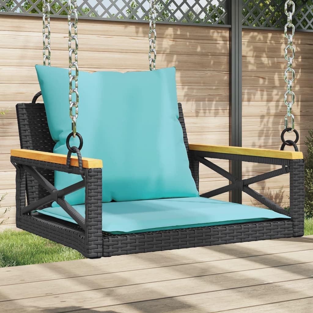 Modern Patio Swing Bench with Cushion, Porch Swing Chair Bench Without Hanging Chains for Outdoors, Courtyard, Garden, 24.8"x24.4"x15.7",-341
