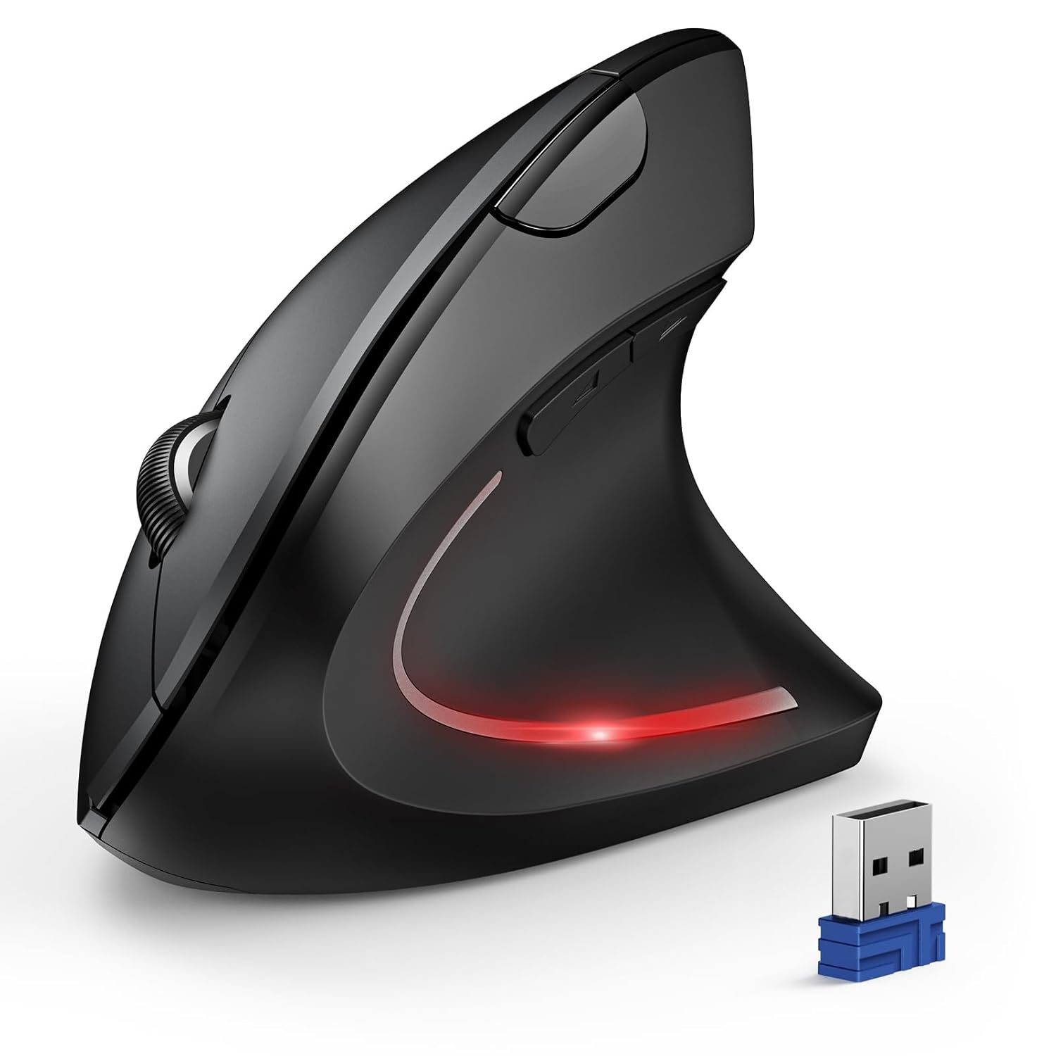 TECKNET Ergonomic Mouse Wireless Bluetooth Vertical Mouse 4800 DPI Optical Tracking 6 Adjustable DPI Quiet Clicks 2 4GHz