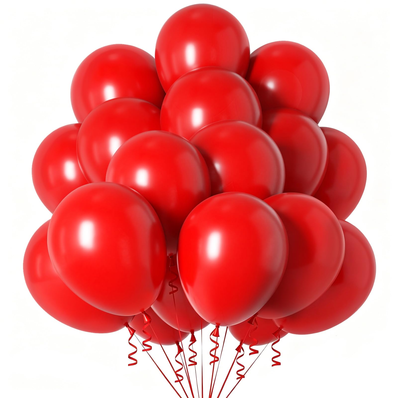 Red Balloons 100 Pack, 12inch Matte Red Birthday Balloons Set Helium Balloon for Kids Cherry Birthday Decorations Valentine's Day Engagement Baby Shower Hen Party Ruby Wedding Anniversary Decorations