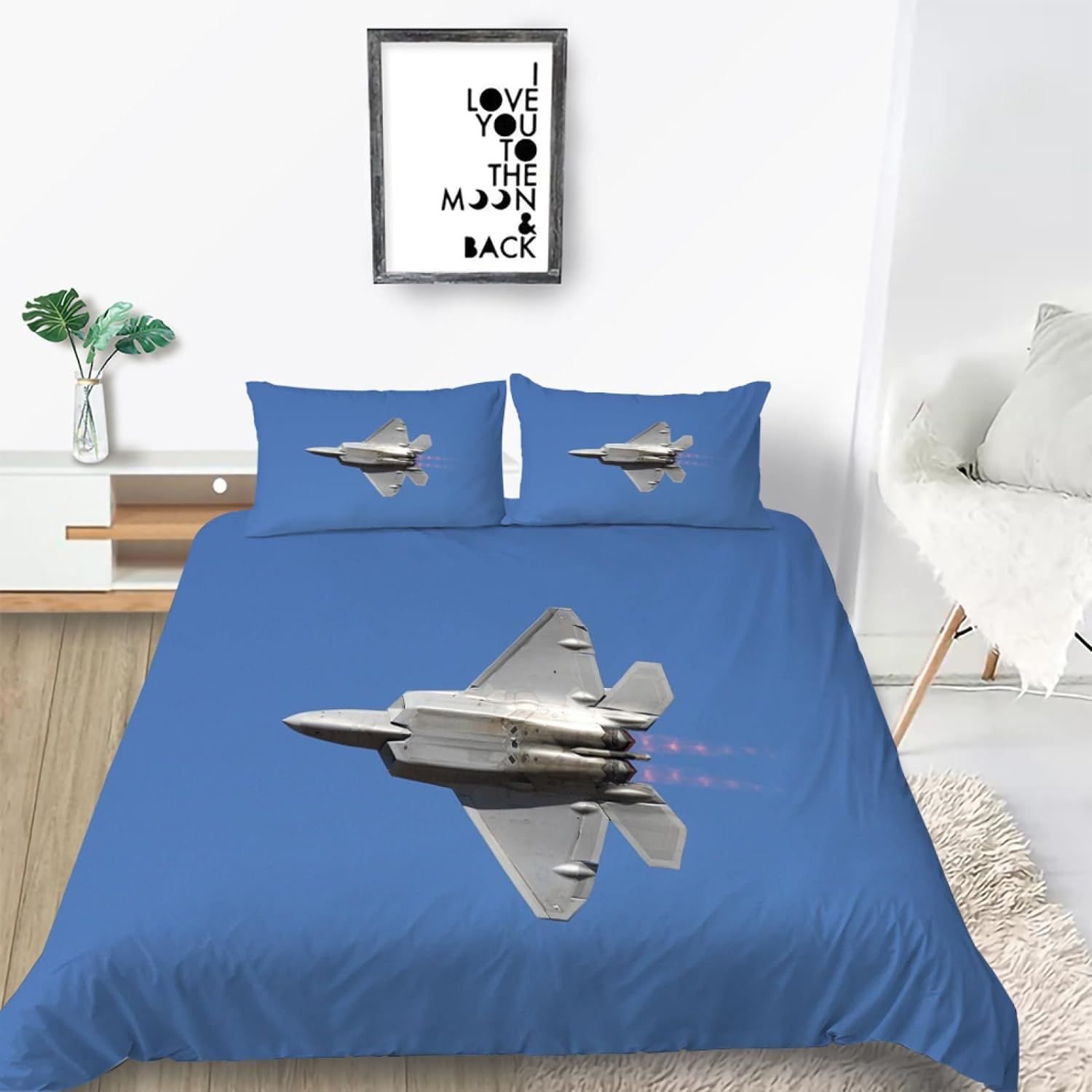 Parure de lit avion 220x240 anti-plis en microfibre douce facile à laver