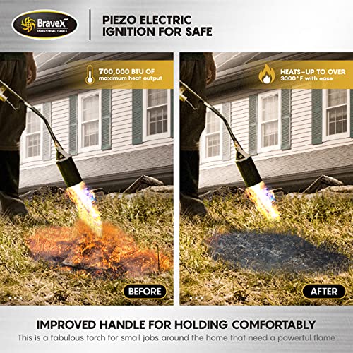 Propane Torch Weed Burner With 10Ft Hose (Ccsaus Certified), Weed Torch With Turbo Trigger Push Button Igniter, High Output 800,000 Btu For Roof Asphalt, Melting Ice Snow, Fit For 5-100Lb Propane Tank #TOP7