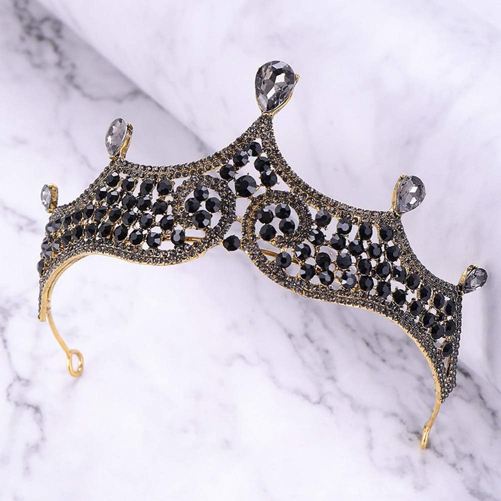Miniatura 4 de YAZILIND - Tiara para mujer, estilo barroco, estilo retro, color negro