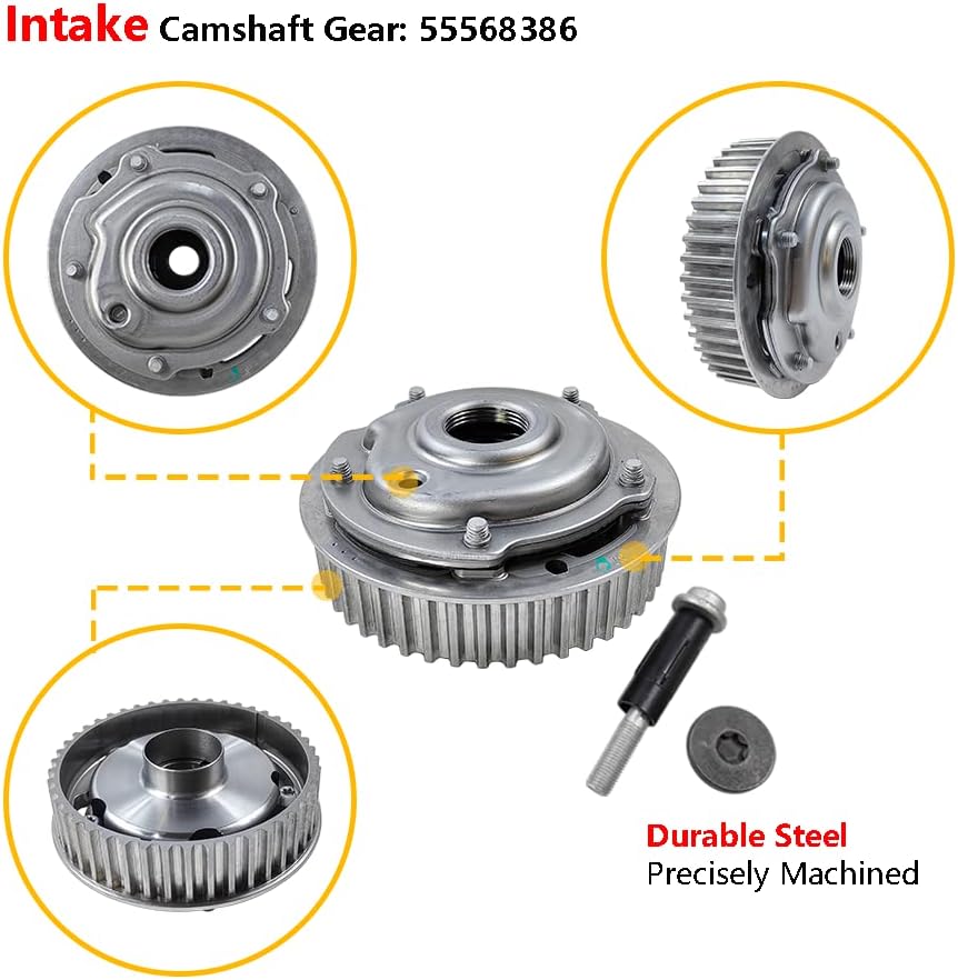 Cam Phaser Sprockets Gears Variable Camshaft Timing Intake & Exhaust | Fit for Chevrolet Aveo5 Cruze Limited Sonic, Pontiac G3 1.6L 1.8L L4 | OE# 55567048, 12992410, 25194445; 55568386, 25194444