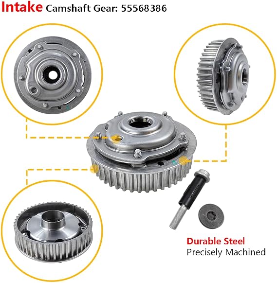 Cam Phaser Sprockets Gears Variable Camshaft Timing Intake & Exhaust | Fit for Chevrolet Aveo5 Cruze Limited Sonic, Pontiac G3 1.6L 1.8L L4 | OE# 55567048, 12992410, 25194445; 55568386, 25194444