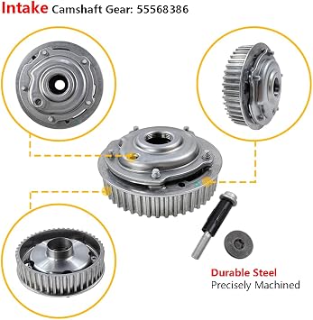 Cam Phaser Sprockets Gears Variable Camshaft Timing Intake & Exhaust | Fit for Chevrolet Aveo5 Cruze Limited Sonic, Pontiac G3 1.6L 1.8L L4 | OE# 55567048, 12992410, 25194445; 55568386, 25194444