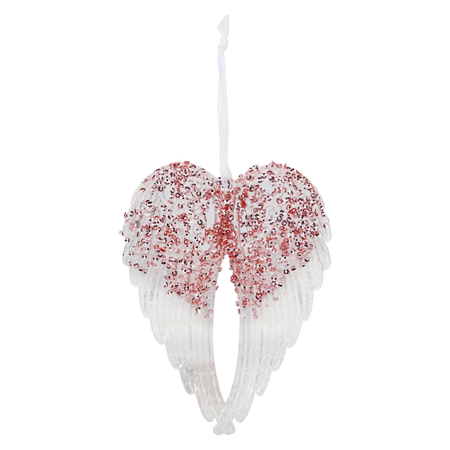 Christmas Tree Decoration Hanging Acrylic Angel Wings Ornament Red from B&Q