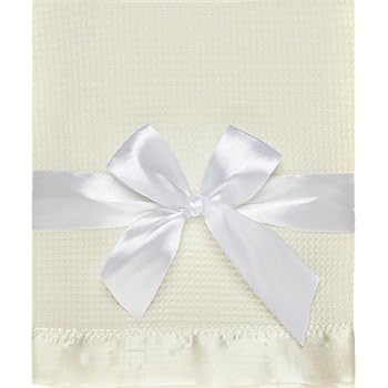thermal baby blanket with satin trim
