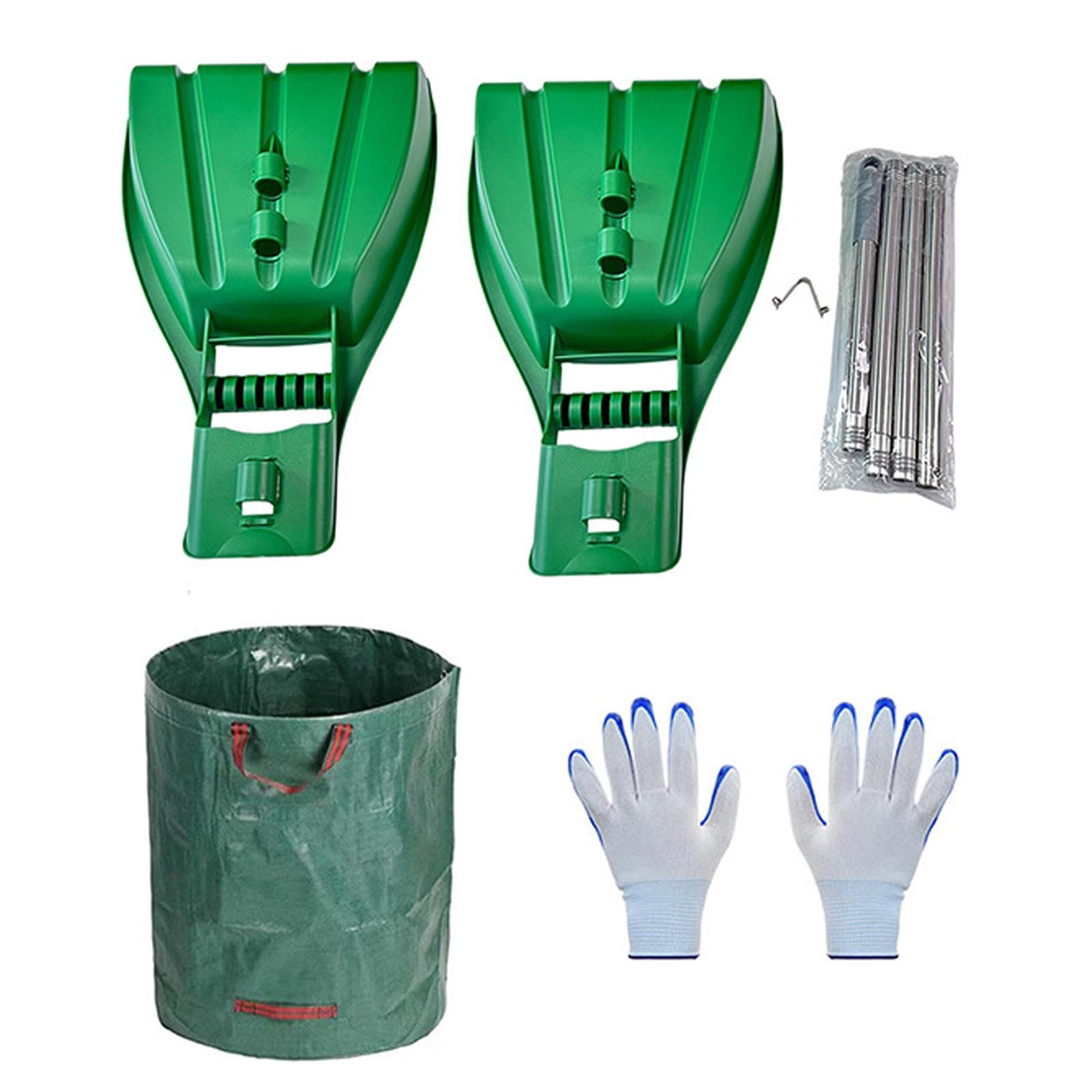 Outil d'épandage de paillis, Gants de Travail de Jardin, pelles et Griffes, ramasseur, Outil de préhension Robuste avec Sac de Jardin et Gants, Accessoires de Jardinage pour Plus d'efficacité | ramasseur, Outil de préhension Robuste avec Sac de Jardin et